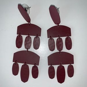 Kendra Scott chandelier earrings - matte red